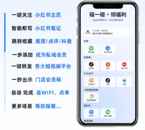 最近很火的“碰一碰”发抖音+小红书+大众点评等平台的神器,到底是什么黑科技?
